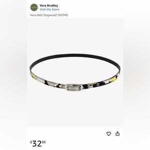 NWT NEW Vera Bradley Skinny Thin Belt — Dogwood — Size L/XL (44”)